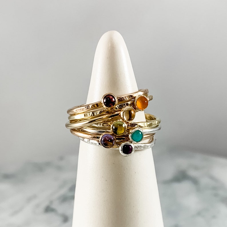 Chakra Ring Stacking Ring Chakra Jewelry Rainbow Ring Etsy