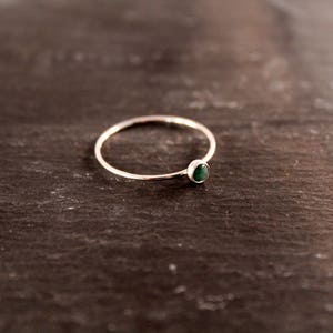 emerald ring, may gemstone, birthstone jewelry, green bridal jewelry, rose gold ring, silver ring, stacking ring, gift for her image 5