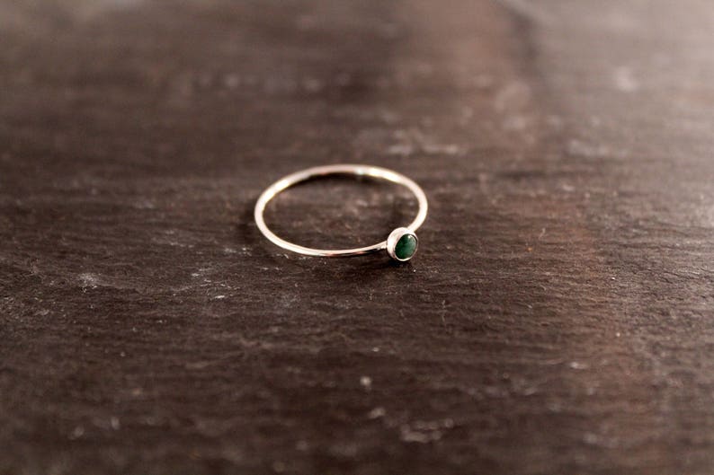 emerald ring, may gemstone, birthstone jewelry, green bridal jewelry, rose gold ring, silver ring, stacking ring, gift for her image 5