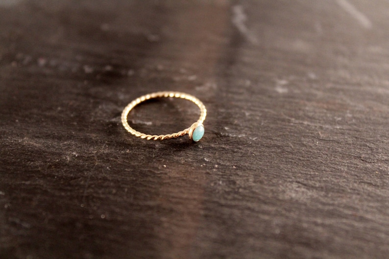 Gold Filled Rope Gemstone Ring Personalized Bridesmaid Birthstone Wedding Nautical Twist Gift for Her Gifts Under 30