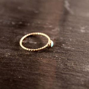 Gold Filled Rope Gemstone Ring personalized Bridesmaid Birthstone ...