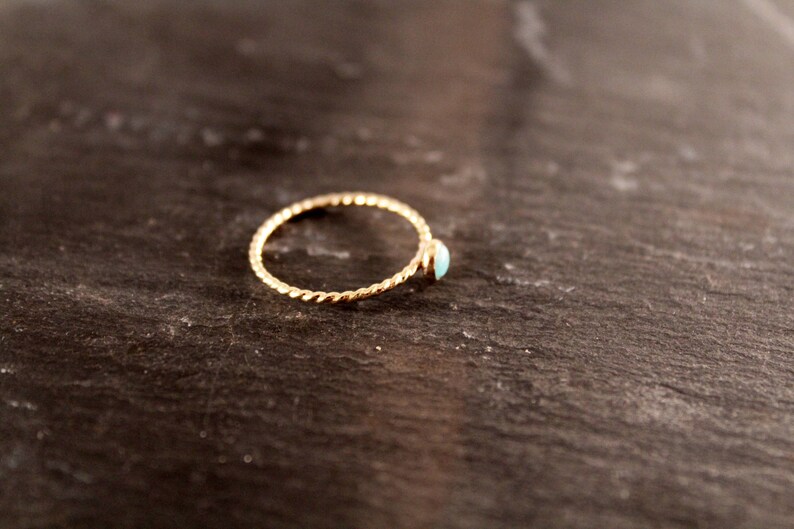 Gold Filled Rope Gemstone Ring Personalized Bridesmaid Birthstone Wedding Nautical Twist Gift for Her Gifts Under 30