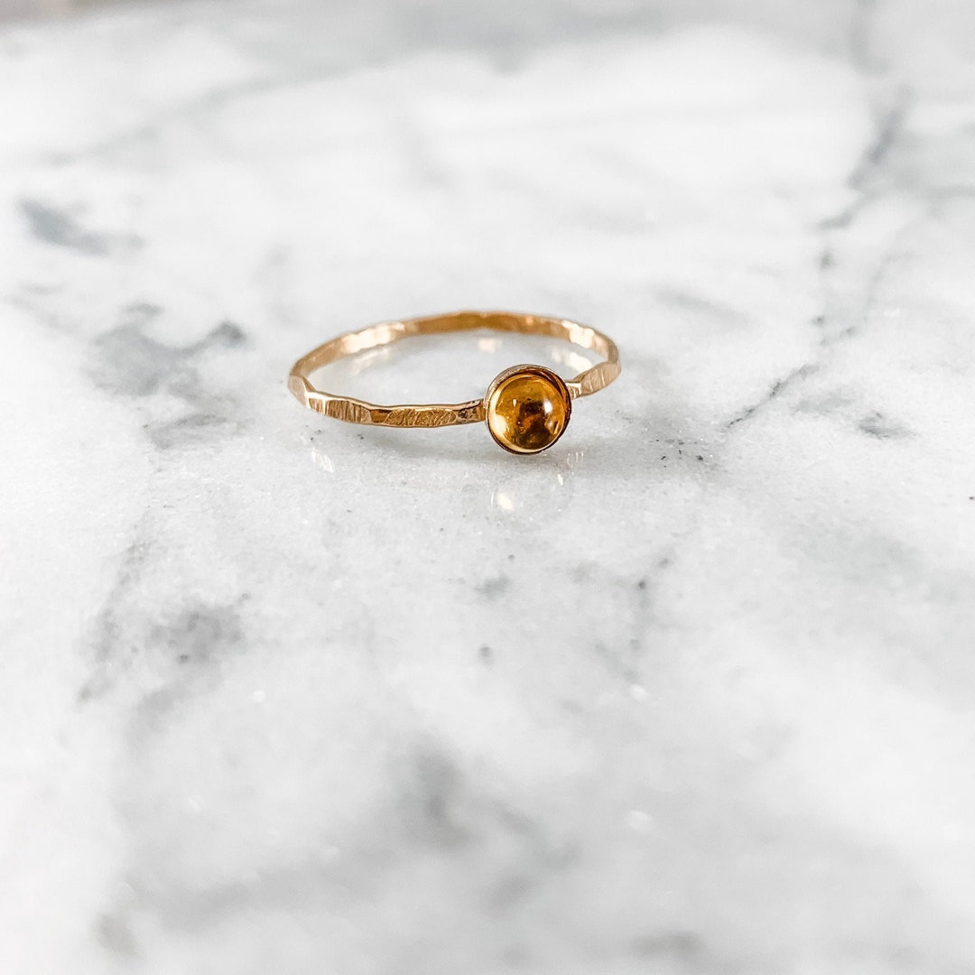 Citrine Stacking Ring: Sterling Silver November Birthstone - Etsy