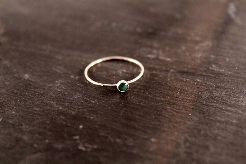 emerald ring, may gemstone, birthstone jewelry, green bridal jewelry, rose gold ring, silver ring, stacking ring, gift for her image 4