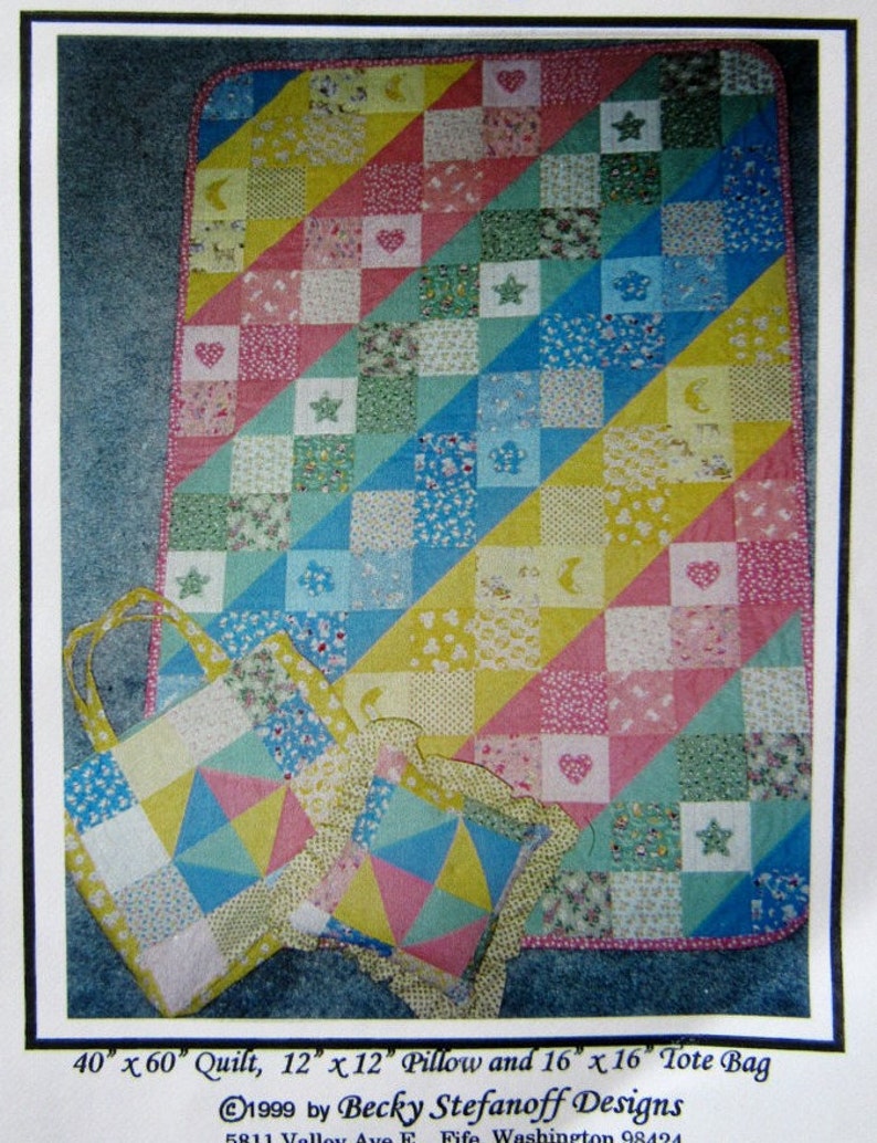 Crib Quilt Pattern Baby Quilt Pattern Candy Stripes by Becky Etsy