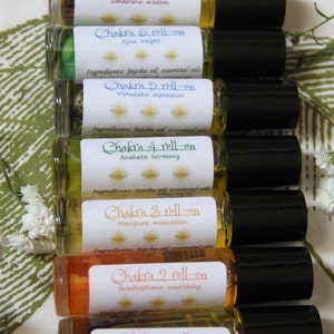 Chakra essential oil roll ons (7 blends to choose from)