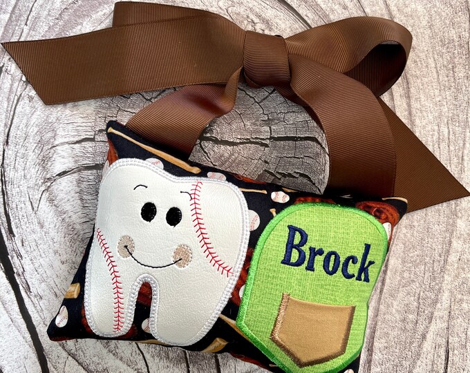 Tooth Baseball Baseball Tooth Fairy Pillow, Tooth Fairy Pocket Pillow, Custom Gift ...