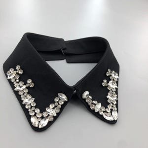 Vintage collar, False collar,  detachable shirt collar, Black Color Women's, Girls False Collar Lapel, Fashion Beads Fake False