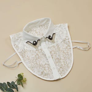 Vintage collar, False collar,  detachable shirt collar, White Color Women&#39;s False Collar Half Shirt Fake Collar,Detachable Fake Collars