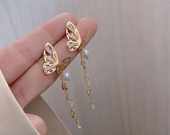 Fashion earrings,  Dangle Earrings, Sterling silver studs