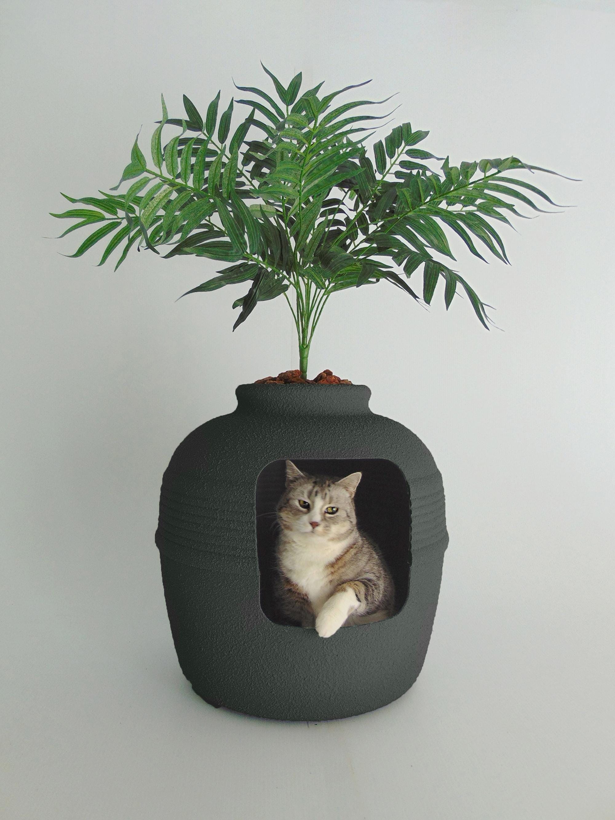 Box Furniture Amazon Hidden Litter Box Artistic Hand-textured Black  Terracotta Tuscany Hidden Litter Box Black Terracotta Finish: Conceal Your  Cat's Essentials With Style!