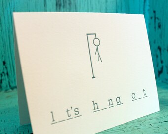 Lets Hang Out Card Etsy