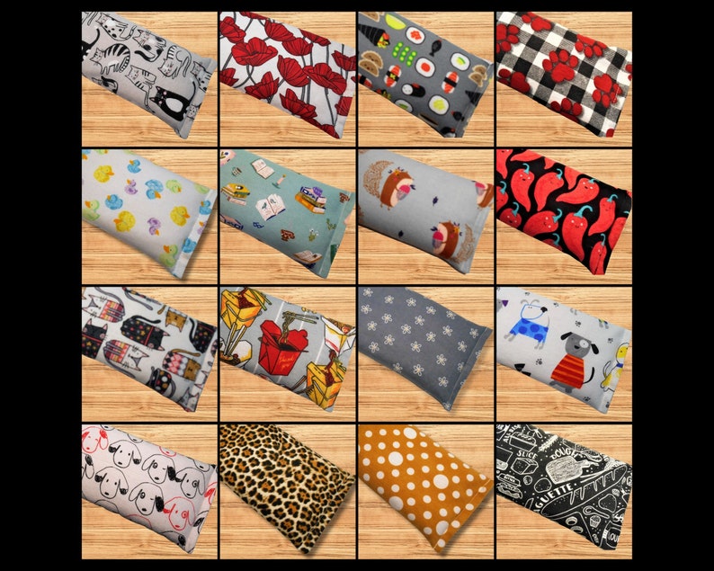 Microwave Heating Pad, Flax Seed Filled Heat Pad for Warmth Back Cramps, Pick a Cotton Flannel Print, Reusable Cushy Heat Pack 2 sizes image 1