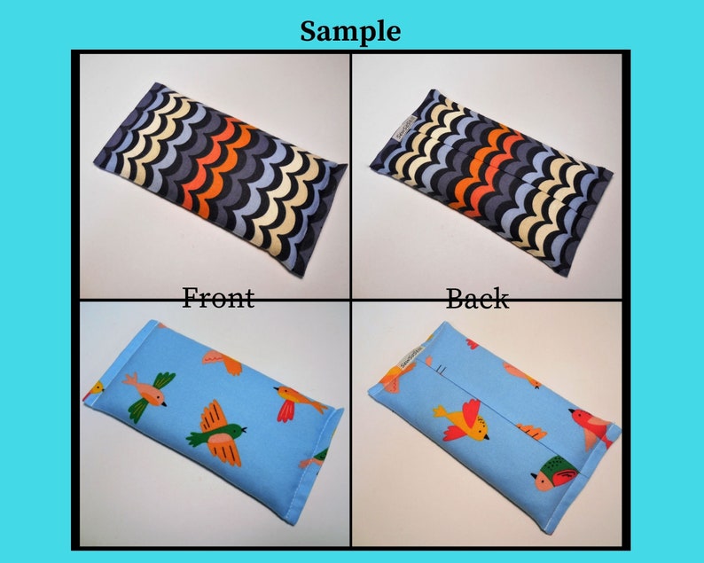 Microwave Heating Pad, Flax Seed Filled Heat Pad for Warmth Back Cramps, Pick a Cotton Flannel Print, Reusable Cushy Heat Pack 2 sizes image 5