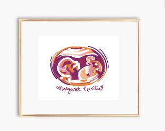 Custom Sonogram Art, Digital Download, Colorful Ultrasound Drawing, Baby Shower Invitations, Nursery Art, Printable