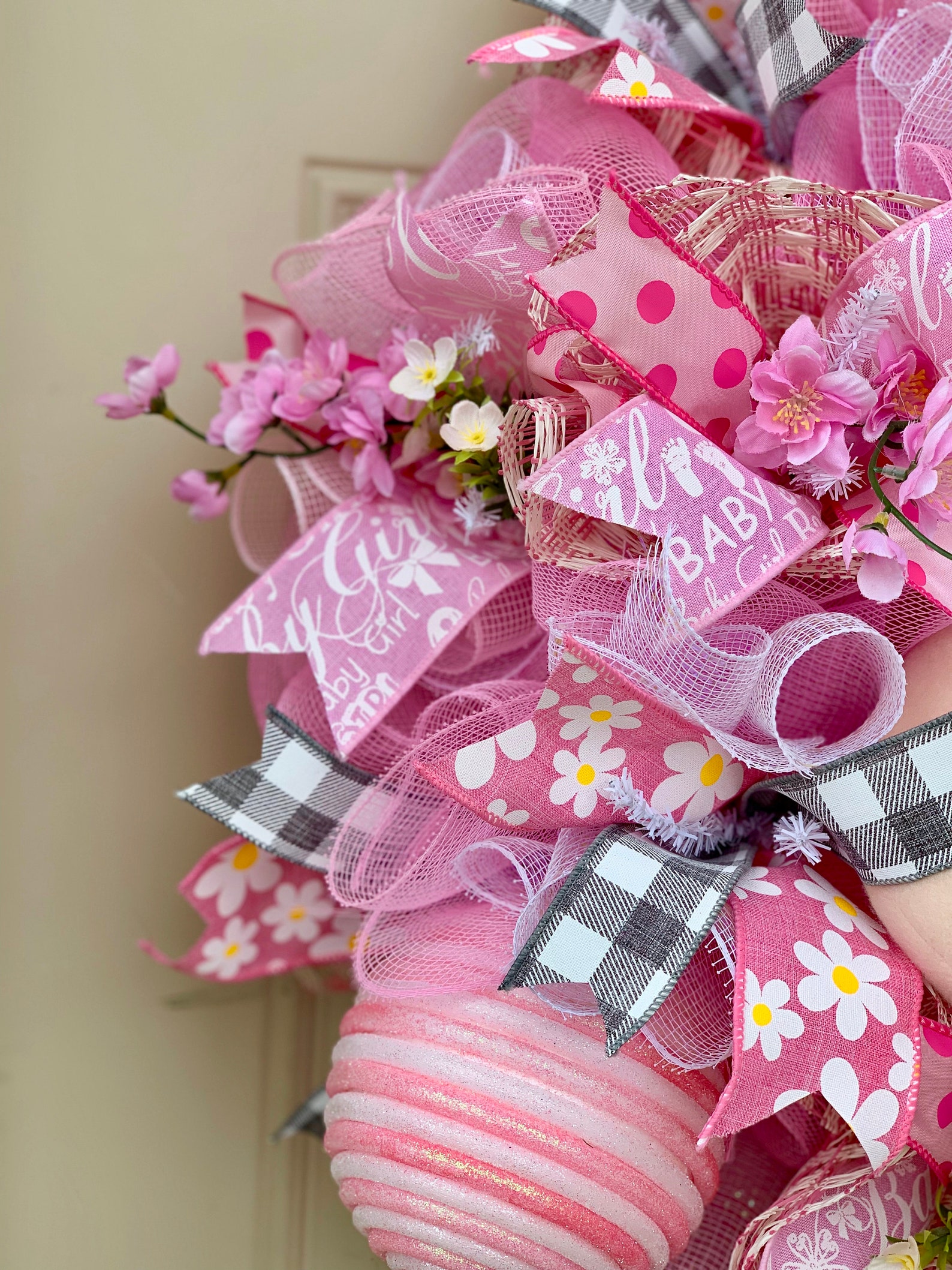 Baby Girl Wreath Wreath for Baby Shower Deco Mesh Wreaths Etsy