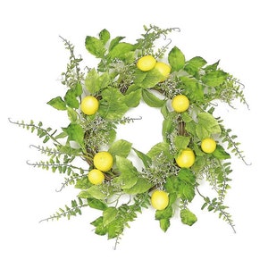 24&quot; Lemon Wreath, Lemon Decor, Farmhouse Wreath, Everyday Wreath, Spring Wreath, Summer Wreath