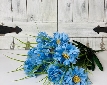 Blue Multi Blossom Spray , Wreath Supply, Floral