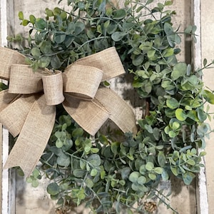 Mini Eucalyptus Wreath, Home Table Decor Farmhouse, Year Round Greenery, Candle Ring, Wedding Wreath, Small Cabinet Wreath, Gift for Mom