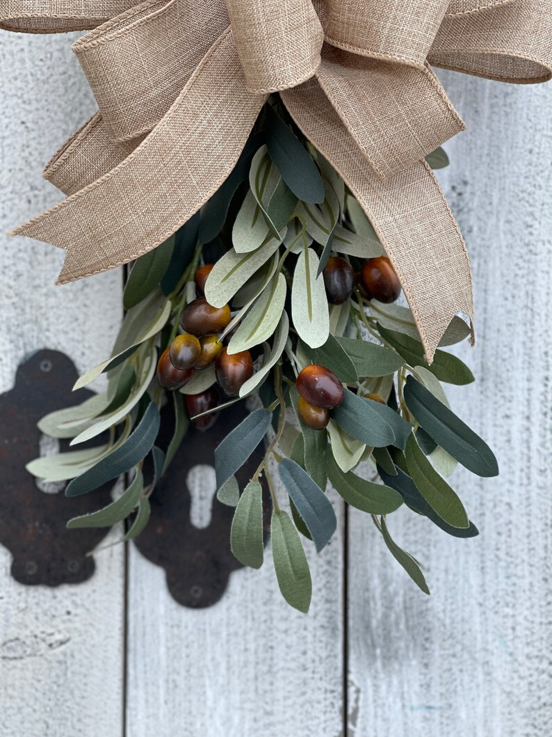 Farmhouse Mini Swag Everyday Teardrop Olive Branch Swag Etsy