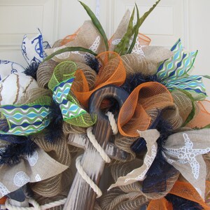 Summer Wreath Deco Mesh Beach Wreath Nautical Wreath Front | Etsy