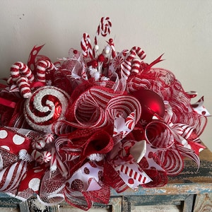 Christmas Centerpiece, Holiday Table Centerpiece, Candy Cane Decor, Christmas Table Centerpiece, Holiday Decor