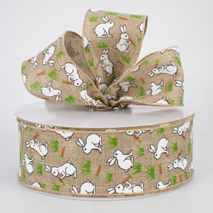 Wired Ribbon - Spring Ribbon - Easter Ribbon - Carrot Ribbon -  Basket Ribbon- Floral Ribbon