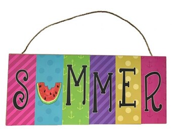 Summer Sign, wreath sign, wreath supplies, wreath decor, wreath center, craft supplies, wreath embellishments, summer decor 12 X 5
