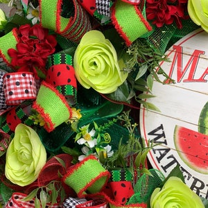 XL Watermelon Grapevine Wreath Grapevine Summer Wreath for front door Everyday Wreath Floral wreath afbeelding 7