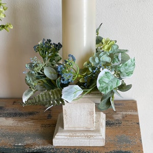 Sage Hydrangea Mini Wreath, Farmhouse Wreath, Everyday Small Cabinet Wreath, Candle Ring Centerpiece, Spring Wreath, Summer Wreath
