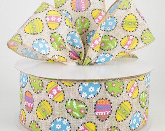 Wired Ribbon - Spring Ribbon - Easter Ribbon -  Basket Ribbon- Floral Ribbon