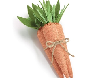 3 Fabric Carrots Bundled And Tied, wreath supplies, Bowl Filler, craft supplies, wreath embellishments 3 1/2&quot;H X 4 1/4&quot;W X 10&quot;D