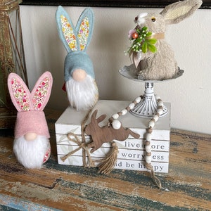 3 Pack Bundle Easter bunny Tier Tray Bundle, Easter decorations, Table decor for Spring time, Easter Gnomes,  Tiered Tray decor