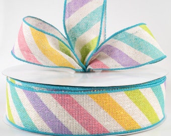 Wired Ribbon - Spring Ribbon - Easter Ribbon -  Basket Ribbon- Floral Ribbon