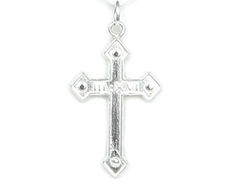 Large John 3:16 Cross Necklace Sterling Silver - Gift Boxed with God's Love Story Card - Handcrafted in USA - Confirmation Baptism Gift