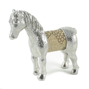 Horse Cork Pet Changeable Wine Cork Display - Gift Boxed - Pewter - Replace the cork with one from Wedding, Anniversary, Vacation or Memory