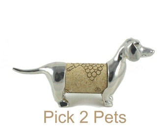 Cork Pet Changeable Cork Display Set - Pewter - Your Choice of any Two Cork Pets - 14 Styles to Choose From