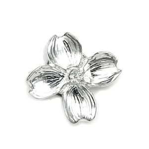 Dogwood Magnetic Scarf Pin - Handcrafted Pewter with magnetic back - No holes in clothes - Gift Packaged -  Made in USA - Lucina K.