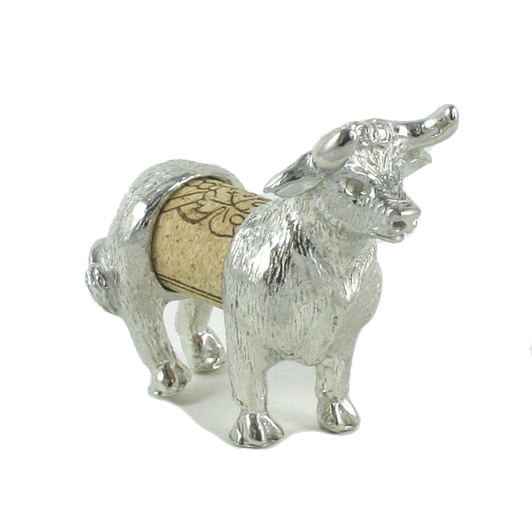 Bull Cork Pet Changeable Wine Cork Display Pewter Change the Cork With