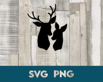 Mr & Mrs Deer SVG PNG: Holiday Iron-On Decal (Digital Download)