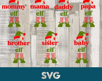Family Elf Christmas SVG: Matching Pajama Iron-on (Digital File)