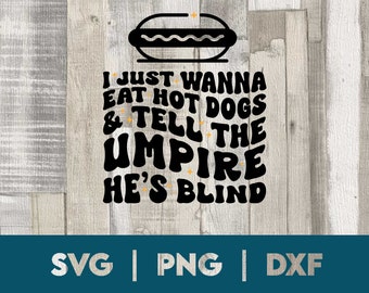 Funny Baseball Hot Dog Umpire SVG Design (Digital Download)