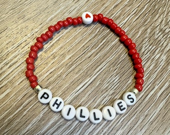 Phillies Friendship Bracelet Red