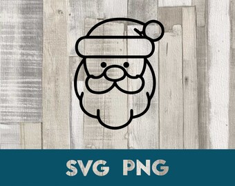 Santa Icon SVG PNG: Christmas Holiday Design (Digital Download)