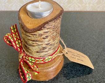 Birch and Oak tea light holder