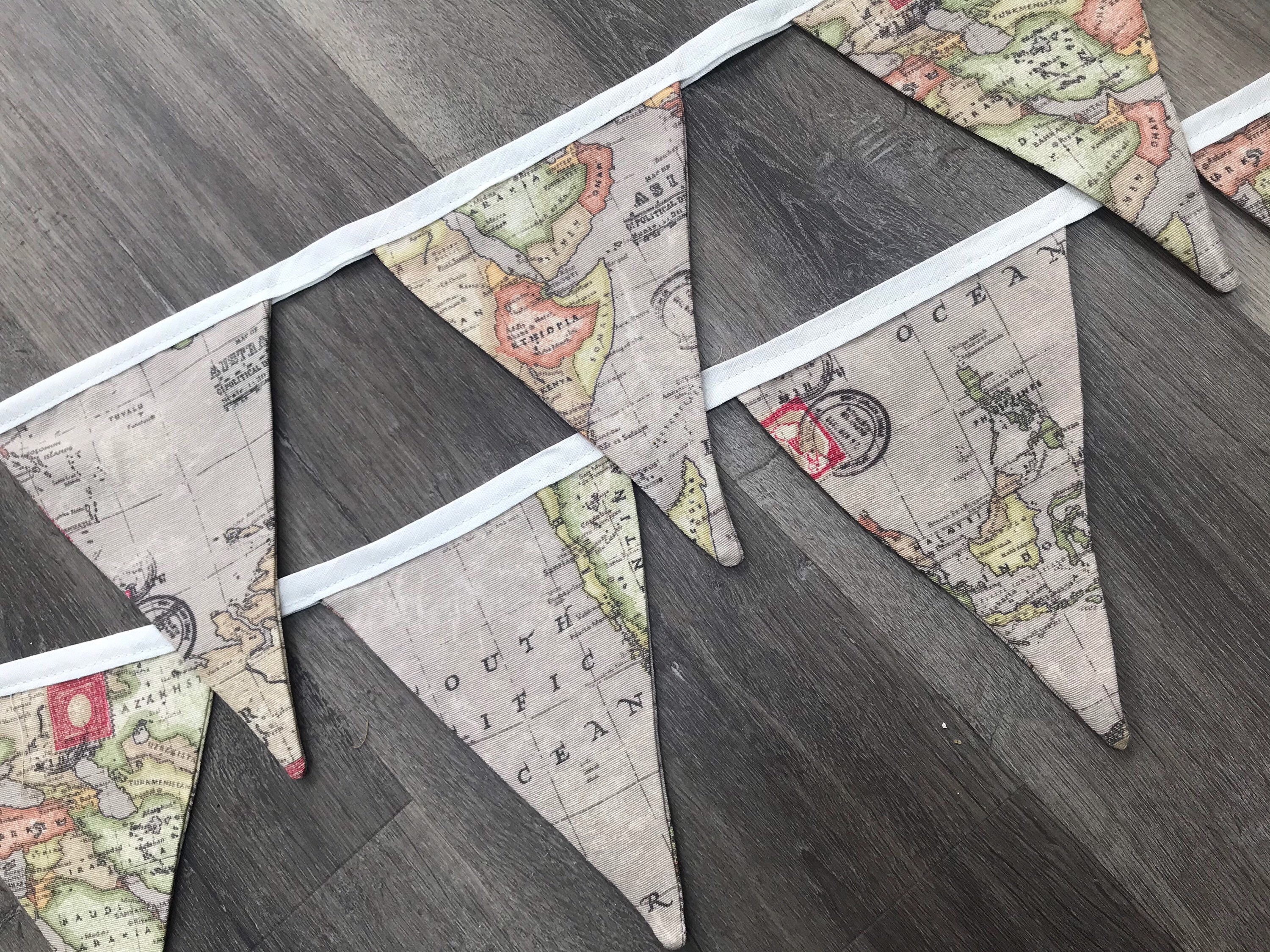 11 Flag Bunting // World // Travel // Vintage Taupe Etsy UK