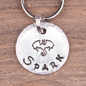 Dragon Dog Tag, Custom Dog Tags for Dogs, Fantasy Pet Id Tag, Personalized Small Cat Collar Tag, Small Dog Name Tags
