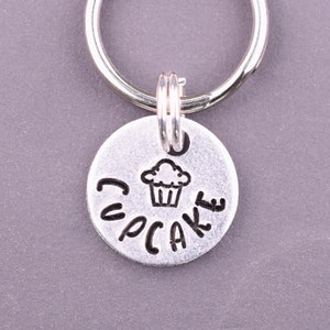 Tiny Cupcake Cat Tag, Personalized Cat Name Tag, Small Cat Id Tag, Small Dog Tags for Dogs, Cute Cat Collar Tag, Kitten Tag, Small Pet Tag