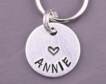 Extra Small Cute Dog Tag Personalized with a Heart and Your Pet's Name and Number, Cat Id Tag, Small Dog Tags, Cat Collar Tag, Kitten Tag