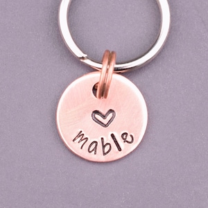 Tiny Cute Dog Tag Personalized with a Heart and Your Dog's Name and Id, Cat Id Tag, Small Dog Tags, Pet Id Tag